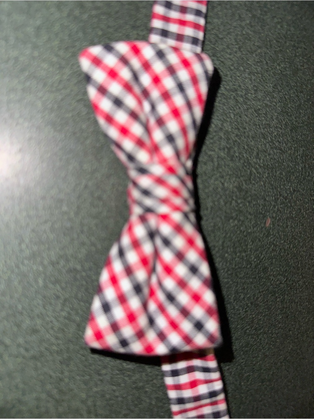 Red & Black Plaid Tattersall Pre-Tied Bow Tie